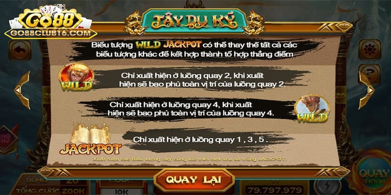 Hệ số thưởng và biểu tượng game tây du ký Go88